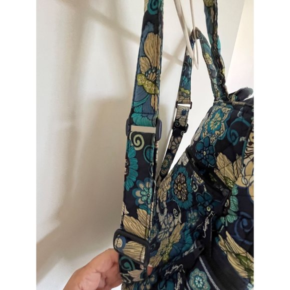 Vera Bradley Backpack Quilted Blue Tapestry Retired Pattern Retro - Picture 6 of 11